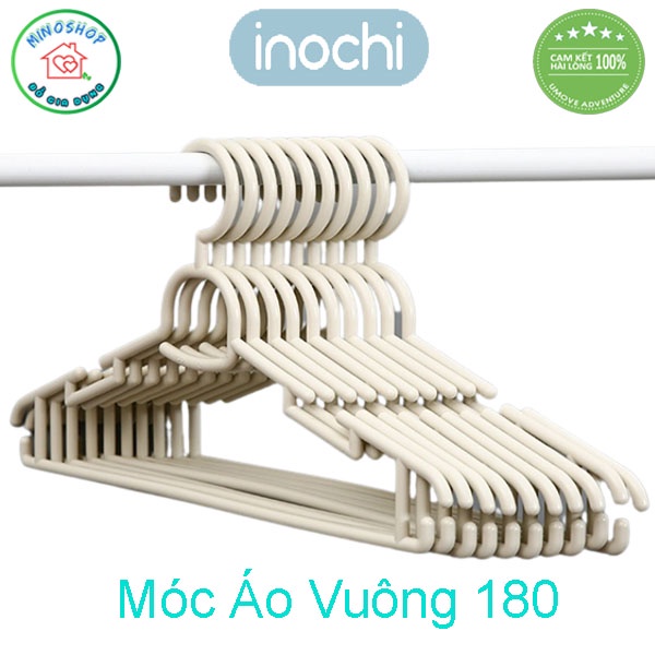 [ Set 10] Móc Quần Áo Vuông Hara 180 Tiện Lợi, Móc Áo Đầm Vuông Cao Cấp Inochi