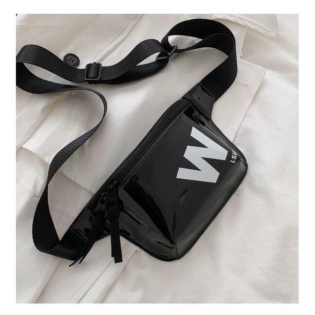 Túi Bao Tử Nữ Hot Trend Nhựa PU Chống Nước in Hình W