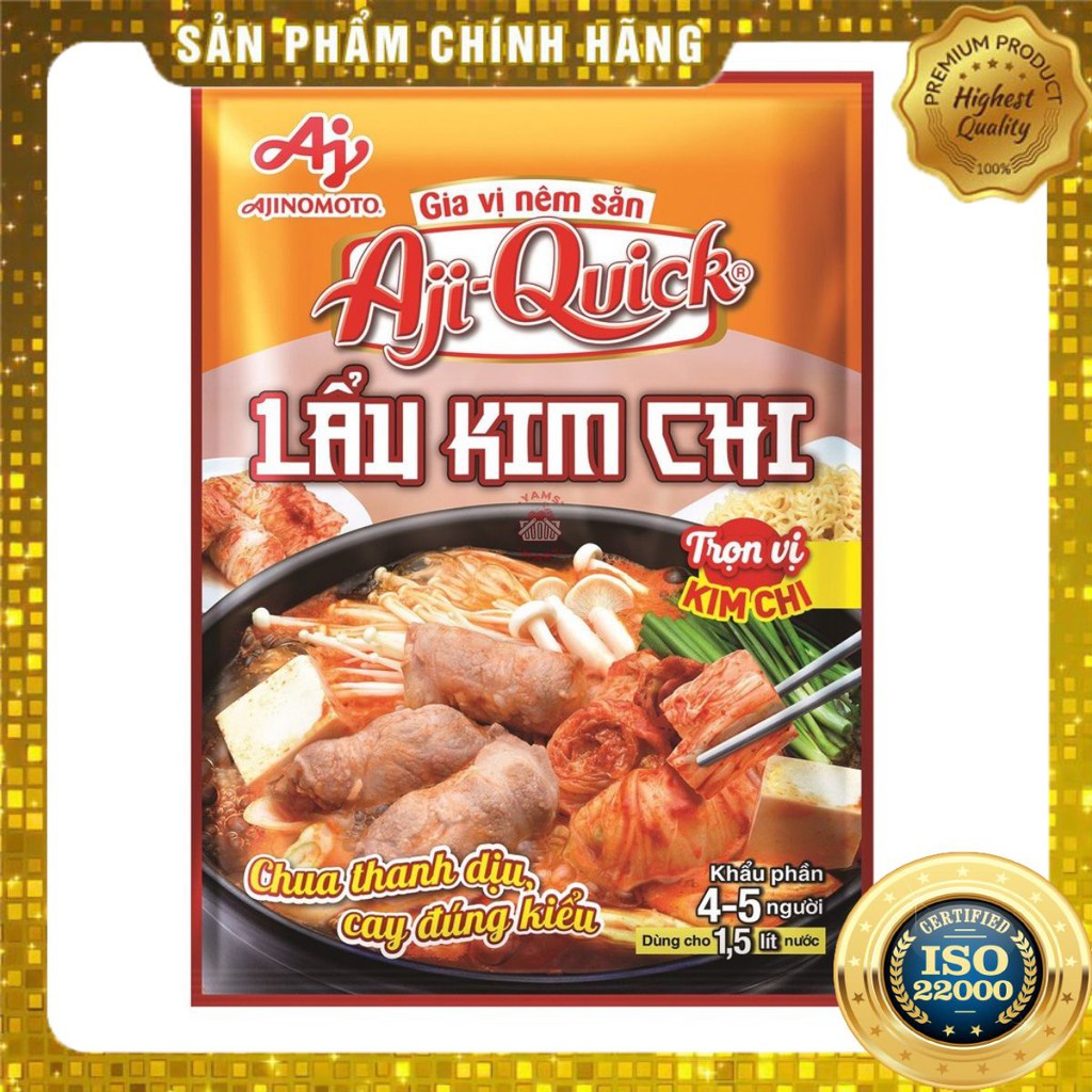 [ Yams Mart ] Combo 3 gói Gia Vị Nêm Sẵn Lẩu Kim Chi Aji Quick Ajinomoto Gói 46G