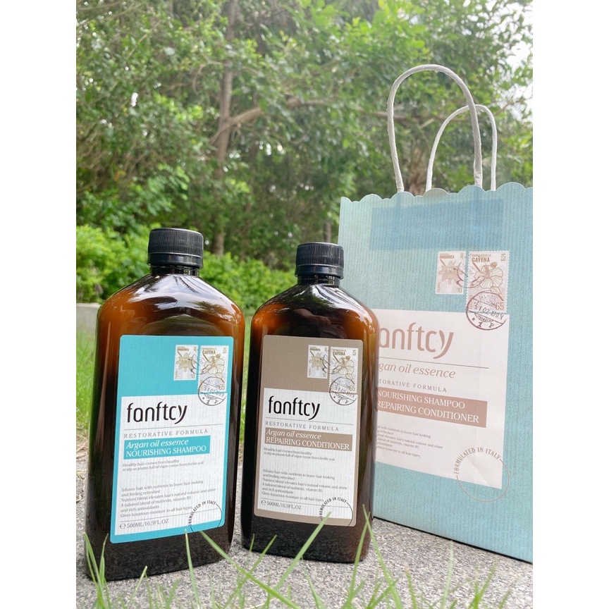 Cặp Dầu Gội Xả FANFFCY 500ml x2 Argan Oil. Chính hãng phục hồi Tóc Khô Hư Tổn giảm gẫy rụng. NK & PP ALYA VIET NAM