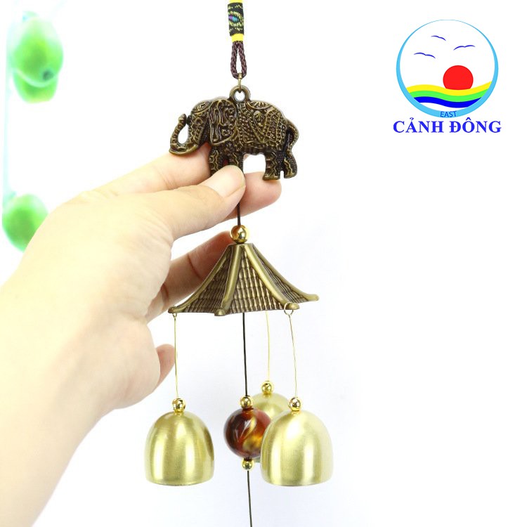 Chuông gió phong thủy đôi voi chiêu tài vượng khí