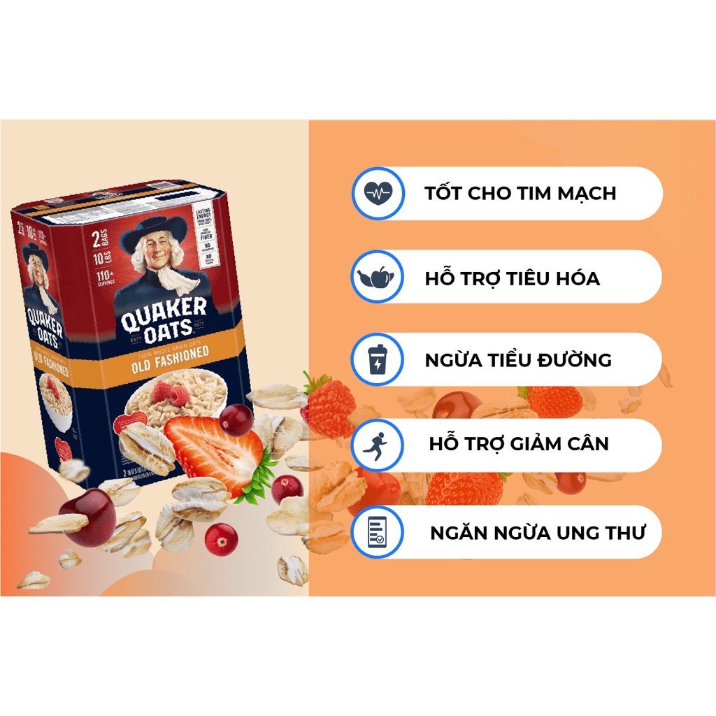 Yến Mạch Mỹ Quaker Oats Old Fashioned 4,52kg