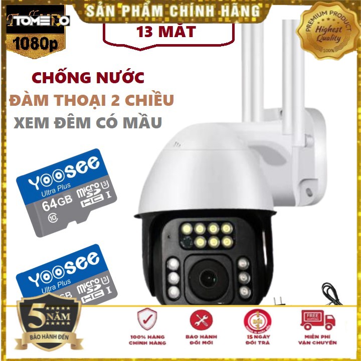 Camera Ip Yoosee Ngoài Trời PTZ X2500- 3.0 mp Xoay 360°  FULLHD  Xem Đêm Có Màu - Bảo hành 5 năm