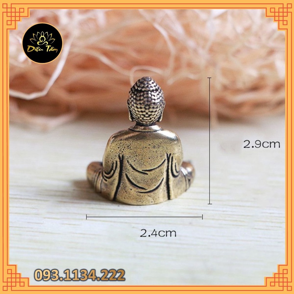 Tượng phật thích ca mini bằng đồng trang trí, phụ kiện trang trí thác khói xông trầm
