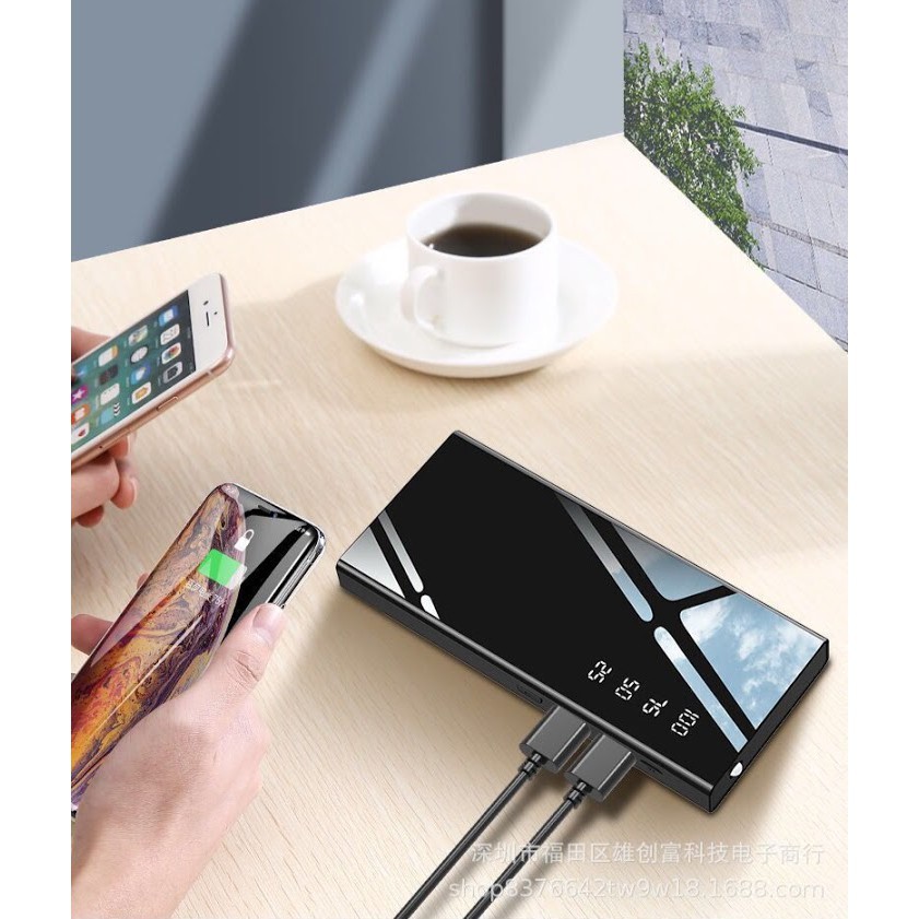 [RẺ VÔ ĐỊCH] Pin Sạc Dự Phòng Mobile Power 10000 mAh Vỏ Đen Bóng