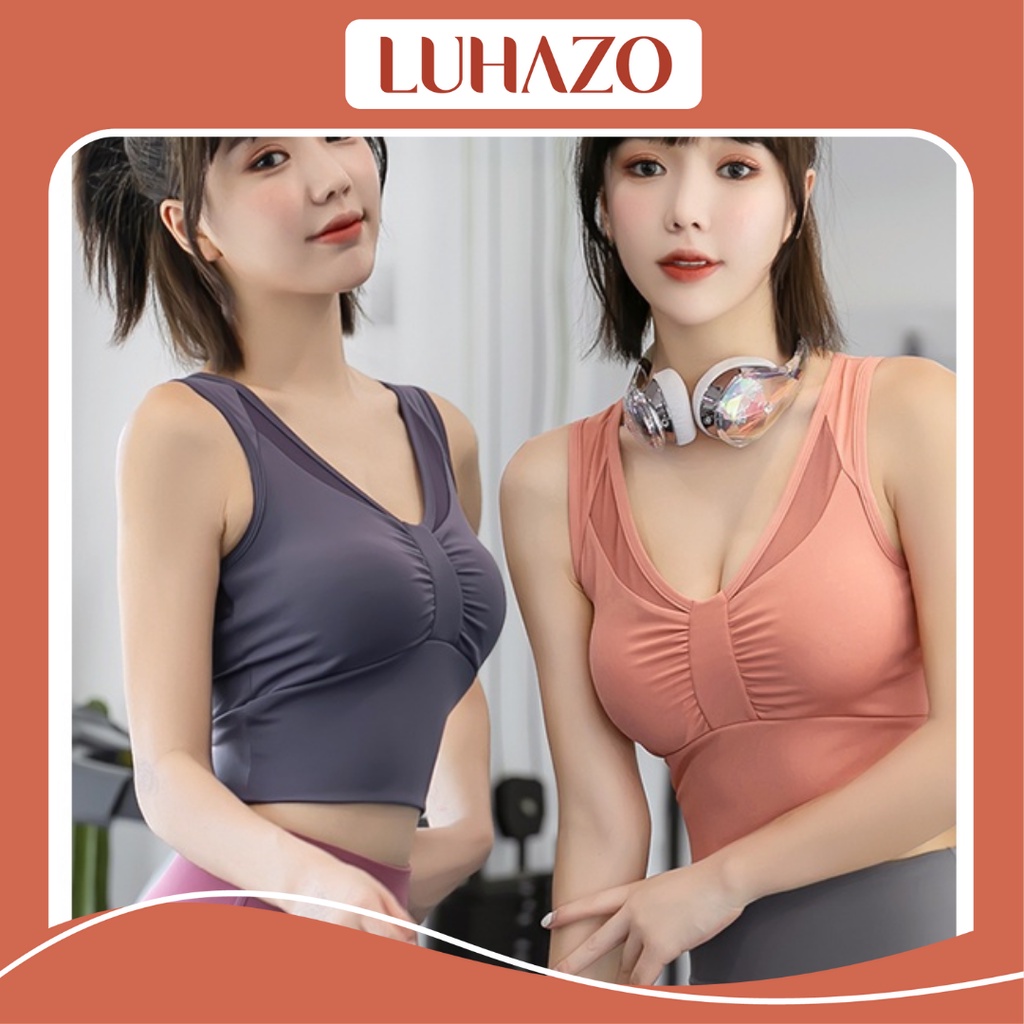 Áo bra tập gym,  tập yoga,  có kèm đệm mút ôm ngực thoáng mát siêu co dãn giãn  MTHDWX TK2T401