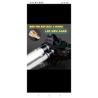 Đèn pin đội đầu 3 bóng siêu sáng