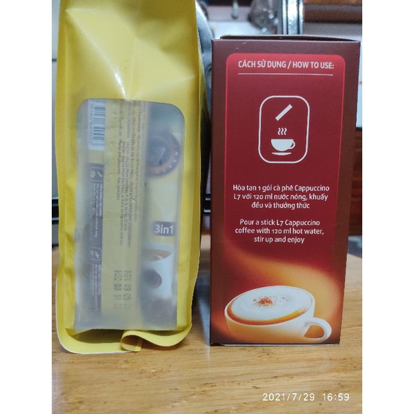 Combo L7 50 gói cà phê hòa tan và 12 gói capuccino