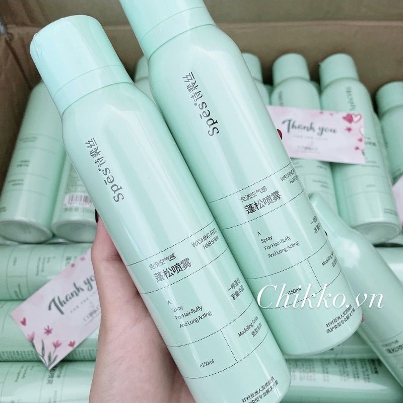 Chai xịt dầu gội khô Spes dry shampoo giúp tóc hết bết dính, bồng bềnh tức thì