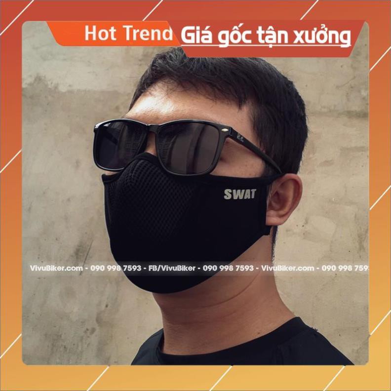 [Giống ảnh] [GIÁ KHO] Khẩu trang SWAT x1 cao cấp màu xám - Khẩu trang vải chống bụi cao cấp có thể giặt sử dụng lại