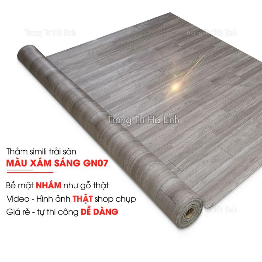 Simili trải sàn vân gỗ miếng thảm nhựa lót nền nhà giả gỗ pvc nhám chống trơn trượt