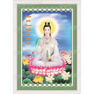 Tranh đính đá phật quan âm df463 50x70cm