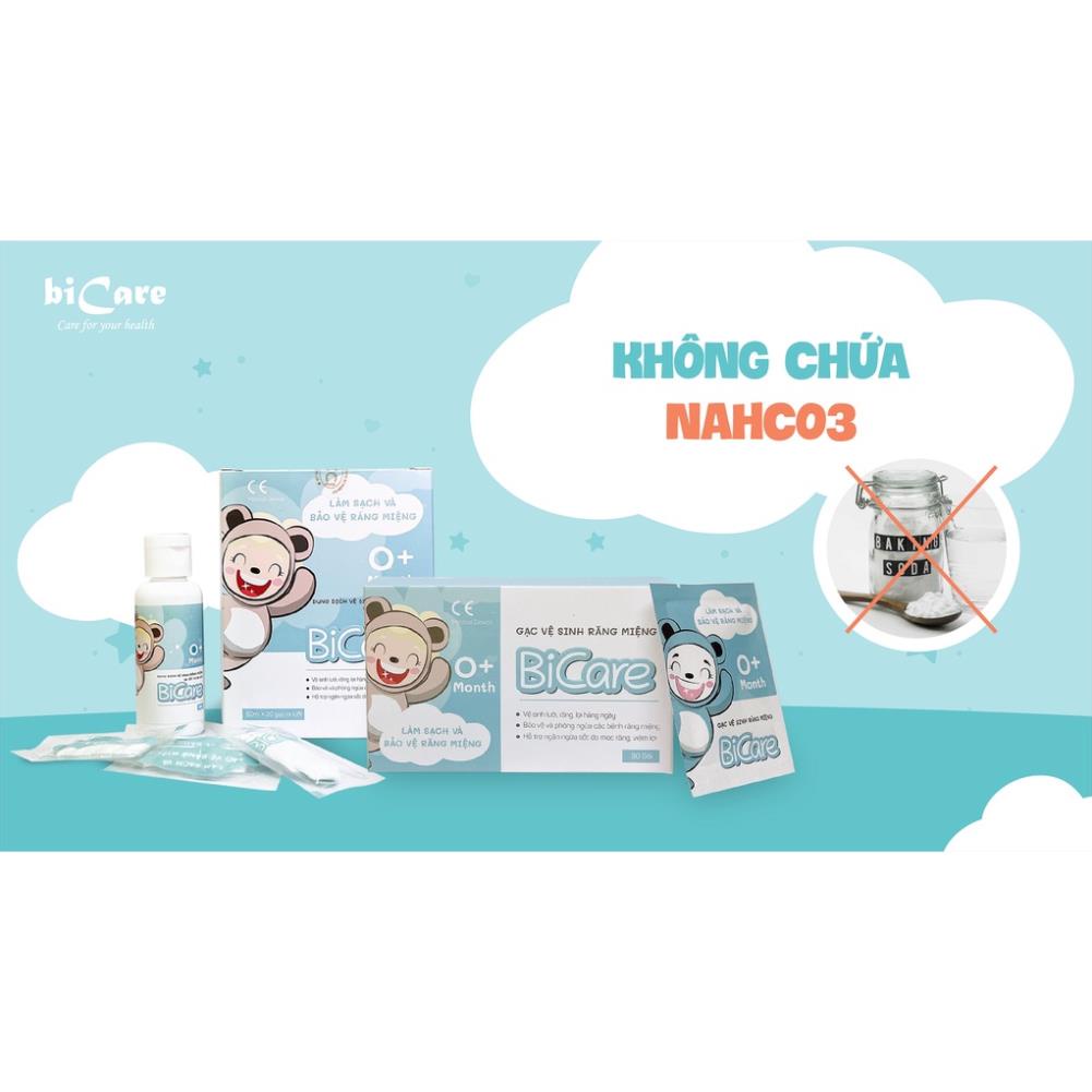 Gạc Rơ Lưỡi, Vệ Sinh Răng Miệng Bicare Cho Bé (30 gói) - BICARE