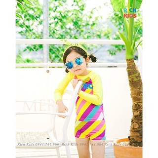 New bộ bơi rời kẻ vàng sắc màu 2019