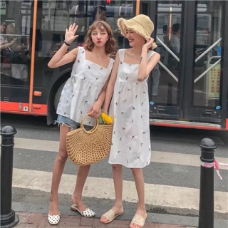 Váy cổ vuông ulzzang