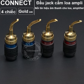 Giắc mỏ chim mềm nhân đồng 24K 2.5mm cắm cho Loa Âm ly 4 chiếc