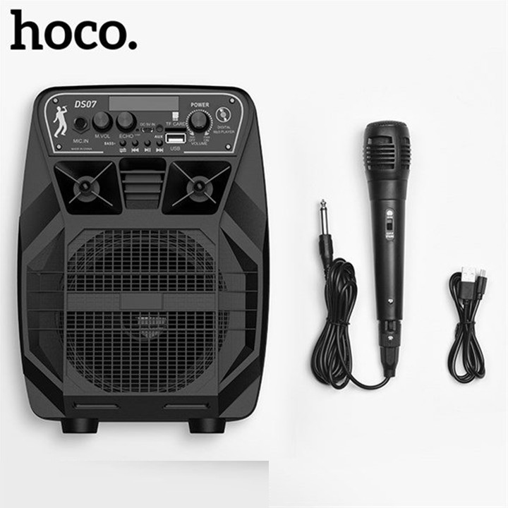 Loa Bluetooth Hoco DS07 8W kèm Micro karaoke dành cho mọi thiết bị