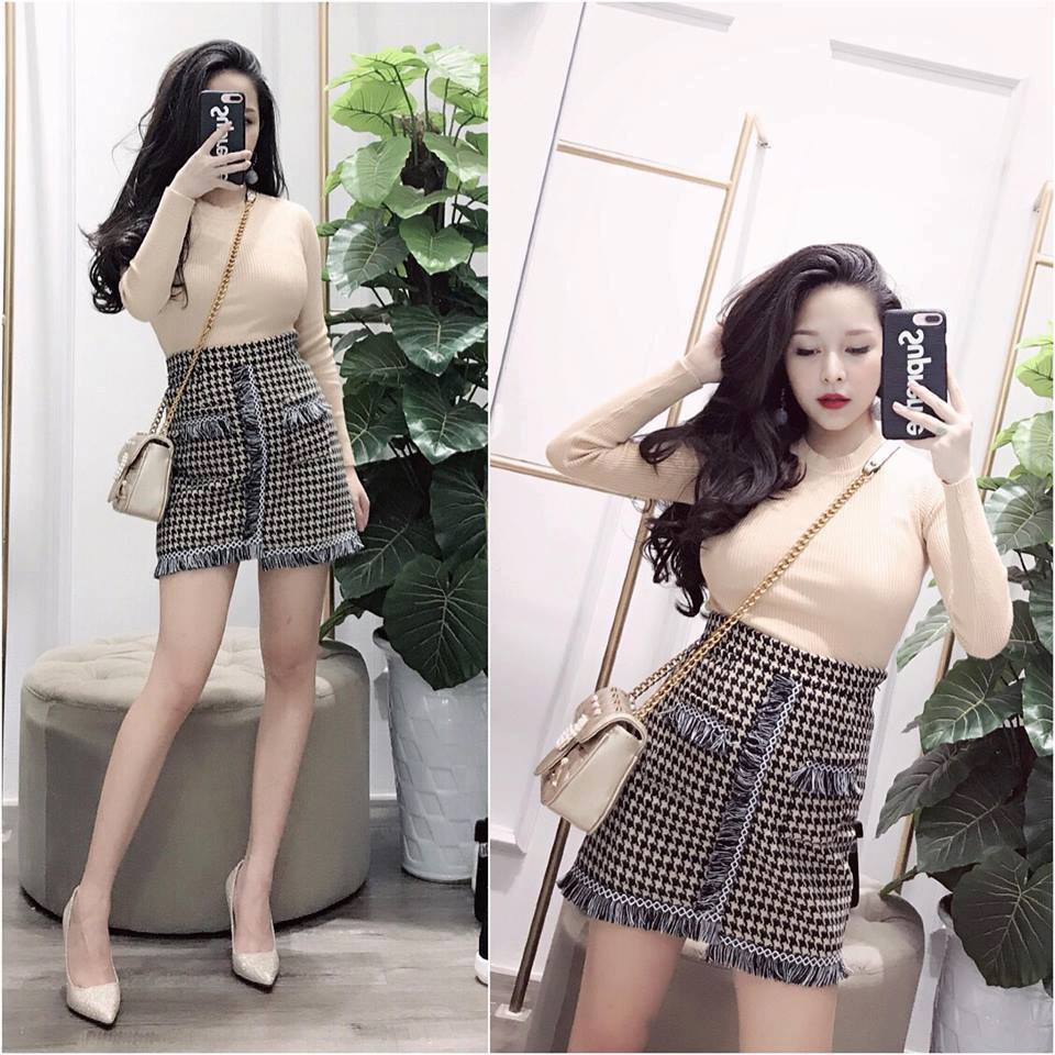 Áo len cổ 3 phân cho nữ chất len lông cừu | BigBuy360 - bigbuy360.vn