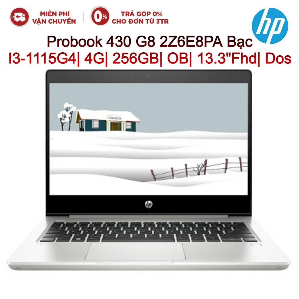 [Mã ELHPJUN GIẢM 5% TỐI ĐA 1TR]Laptop HP Probook 430 G8 2Z6E8PA Bạc I3-1115G4| 4G| 256GB| OB| 13.3&quot;Fhd| Dos