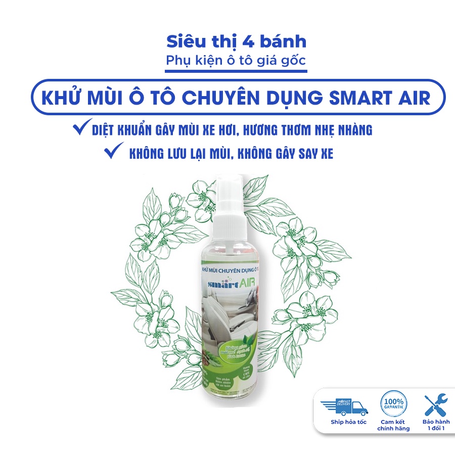 Xịt khử mùi ô tô nhà vệ sinh Smart Air, Khử mùi xe hơi diệt khuẩn 7 mùi hương tự nhiên