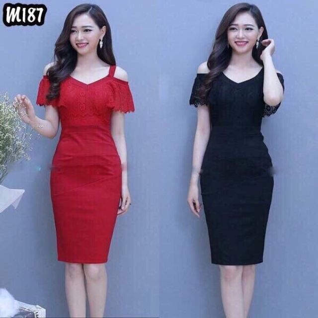 ĐẦM BODY REN BẸT VAI