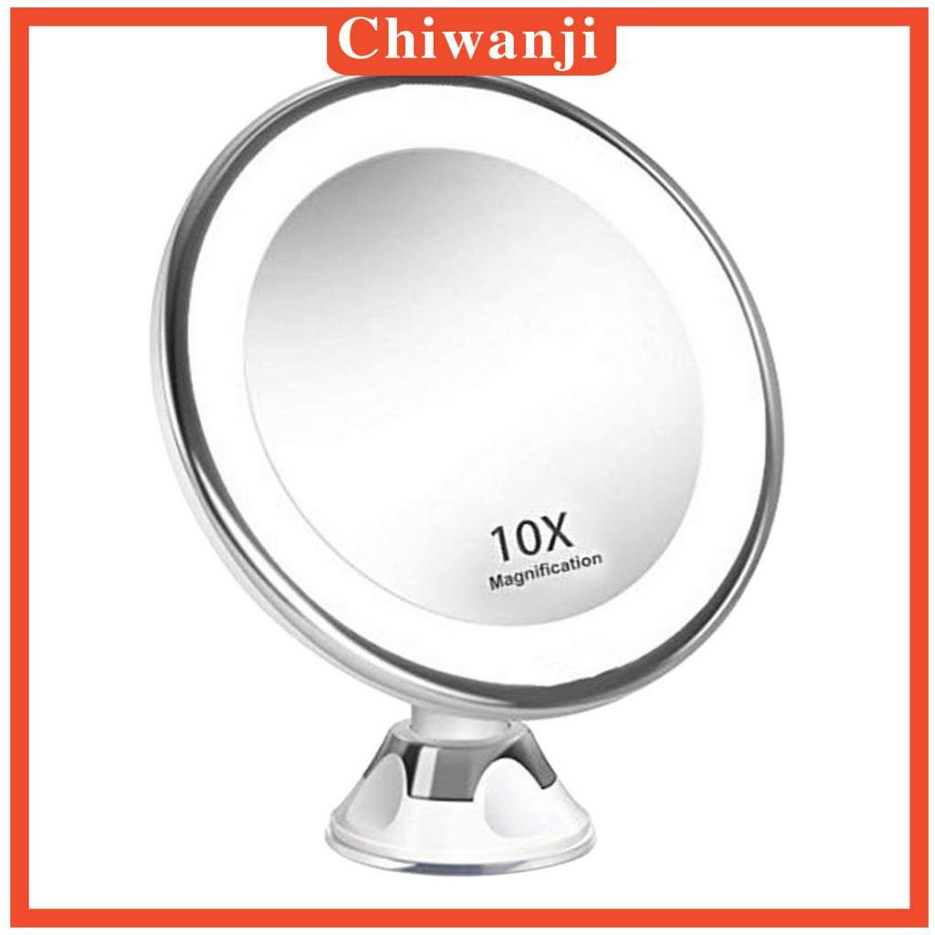 [Hàng mới về] Gương trang điểm phóng to 10 lần tích hợp đèn LED tiện dụng