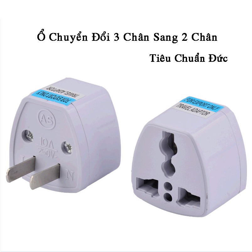 Phích Cắm Điện Chuyển Đổi Từ 3 Chân Sang 2 Chân An Toàn Chịu Nhiệt Độ Cao 220V