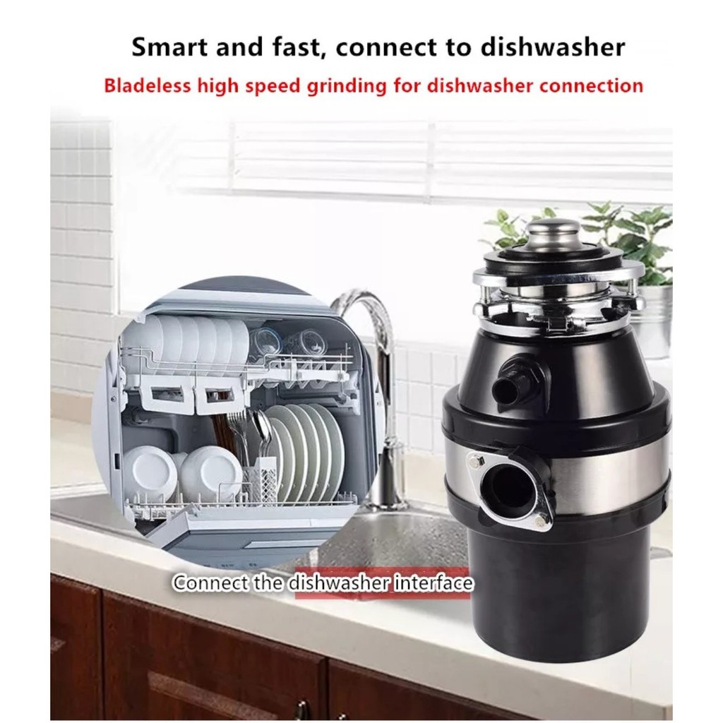 Máy nghiền thức ăn thừa thải cống rãnh Food Waste Disposer German (Đen) - Home and Garden