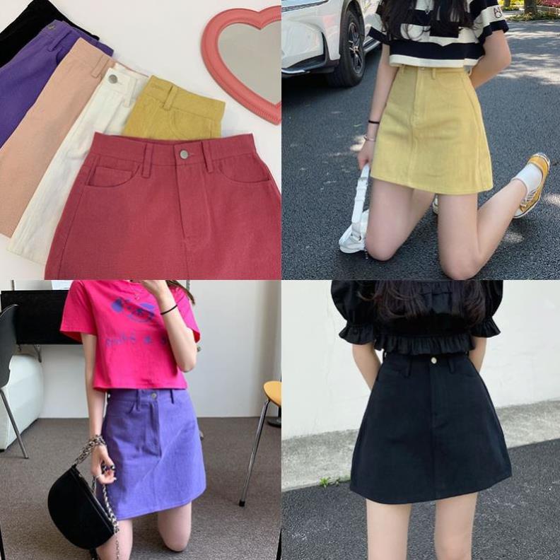 Chân váy jean Lưng Cao Dáng Chữ A Phong Cách Hàn Quốc | BigBuy360 - bigbuy360.vn