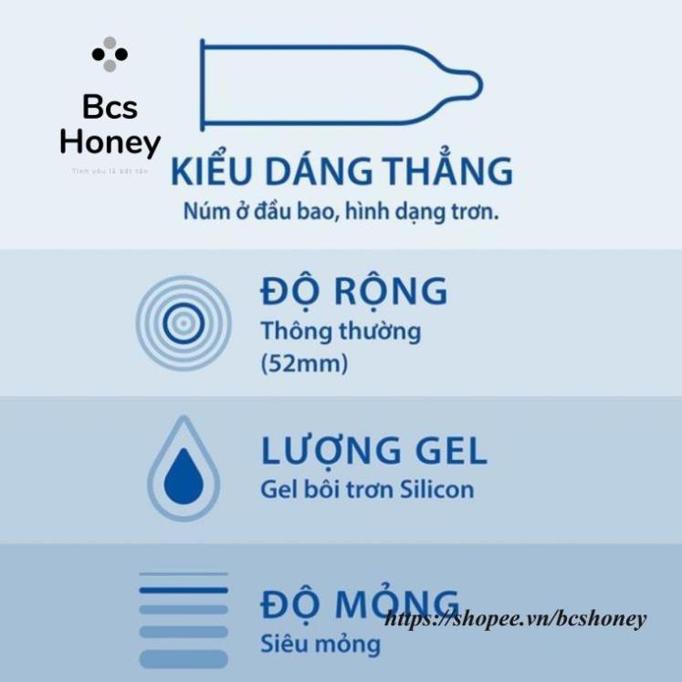 Bao cao su Durex Invisible Extra Thin extra sensitive siêu mỏng siêu mạnh chân thật hương yêu hộp 10c