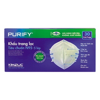 Khẩu trang purify n95 5 lớp hộp 30 cái