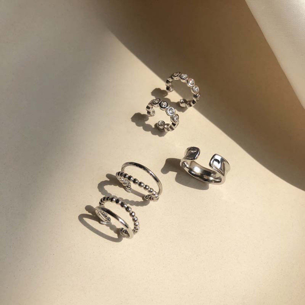 Khuyên Tai Kẹp Vành Tai Nhiều Lớp Không Xỏ Lỗ Phong Cách Hip Hop Thời Trang Cho Nữ