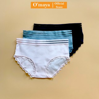 Quần lót nữ cotton gân tăm cạp viền xuất nhật omaya - ql01