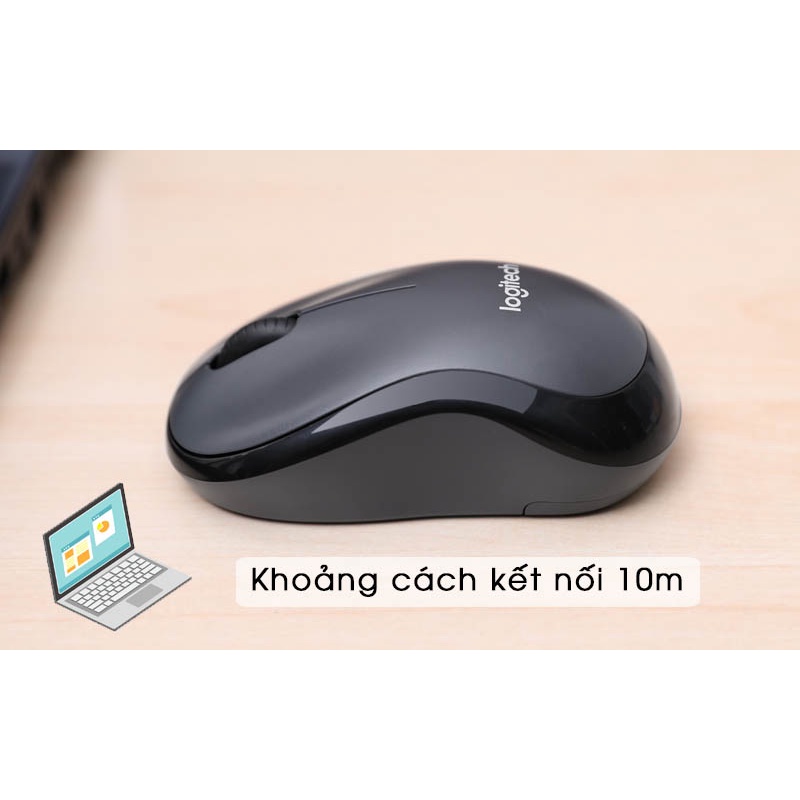 Chuột Không Dây Logitech M220 Không Tiếng Động- Có Công Tắc On/Off - Độ Nhạy Cao -Bảo Hành 1 năm -Tặng kèm bàn di chuột