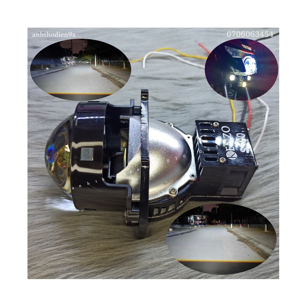 Freeship Extra Trợ Sáng Bi Led Kenzo S500 Lắp Cho Xe Máy/Moto