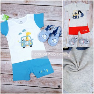 Lullaby- bộ cộc tay cài vai bé trai nh639p - premium cotton