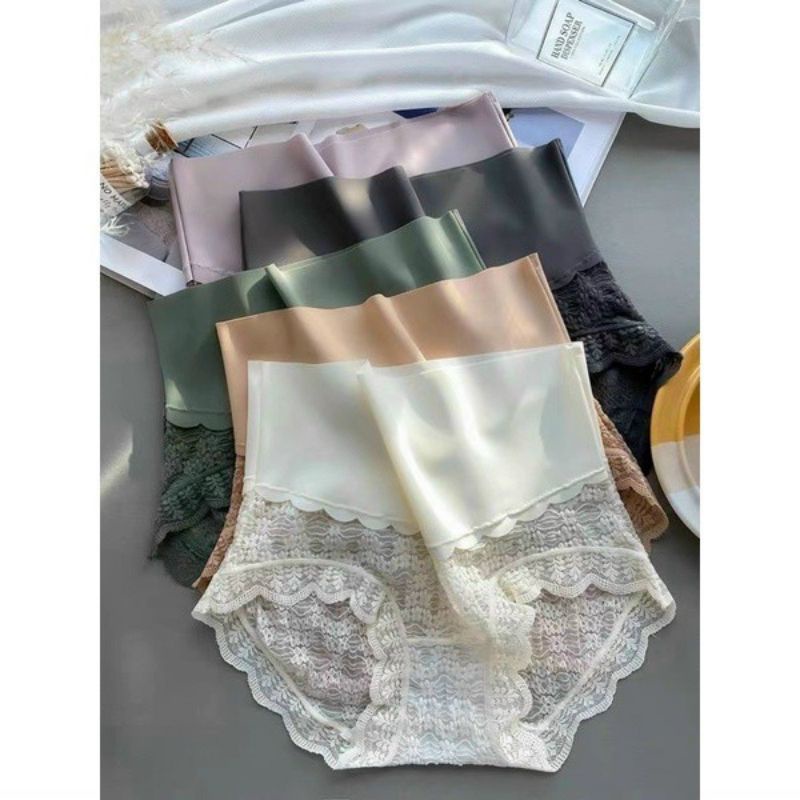 Quần Lót Nữ Cạp Cao Phối Ren Cạp Đúc Su  Cao Cấp