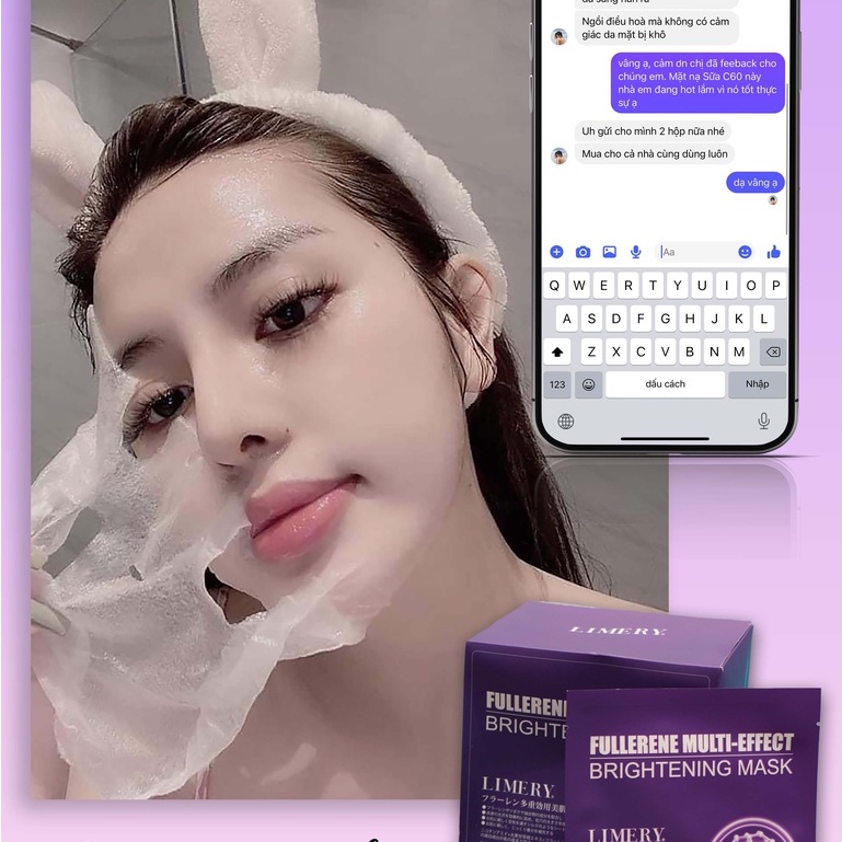Mặt Nạ Sữa L'eau Claire C60 Limery Fullerene Multi Effect Brightening Mask Trắng Da Ngăn Ngừa Lão Hóa Mờ Thâm Dưỡng Ẩm H