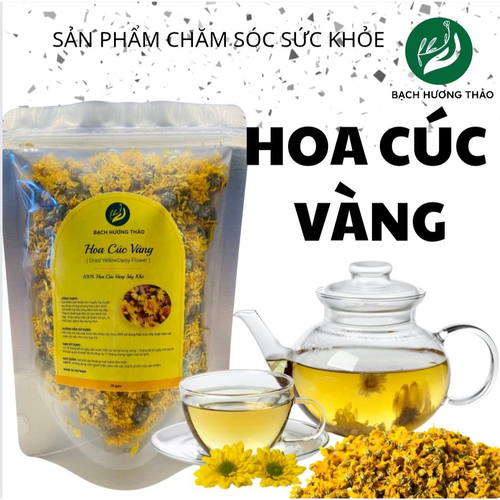 HOA CÚC VÀNG (DRIED YELLOW DAISY FLOWER Trà hoa cúc vàng sấy khô tự nhiên nguyên chất | Bạch Hương Thảo