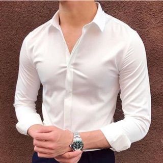 Sơ mi trắng giấu cúc