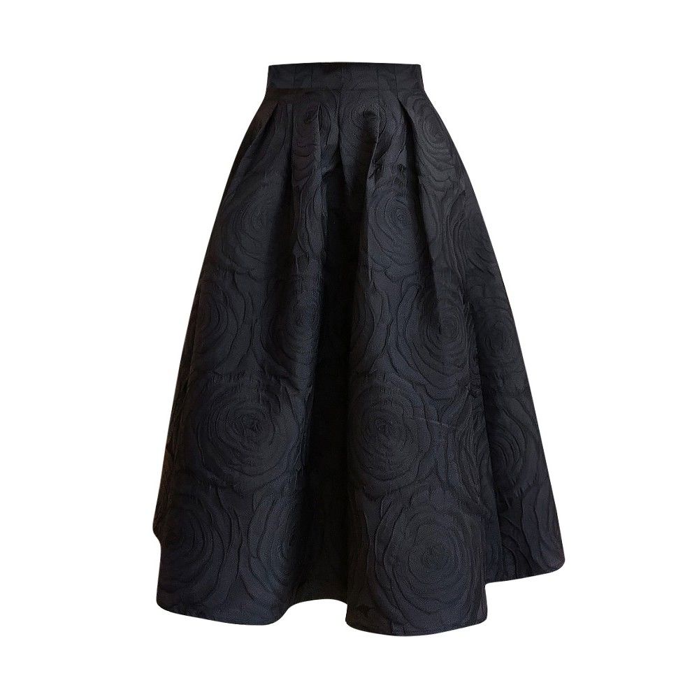 Chân Váy Chữ a Lưng Cao Màu Đen Thời Trang Xuân Thu Cho Nữ