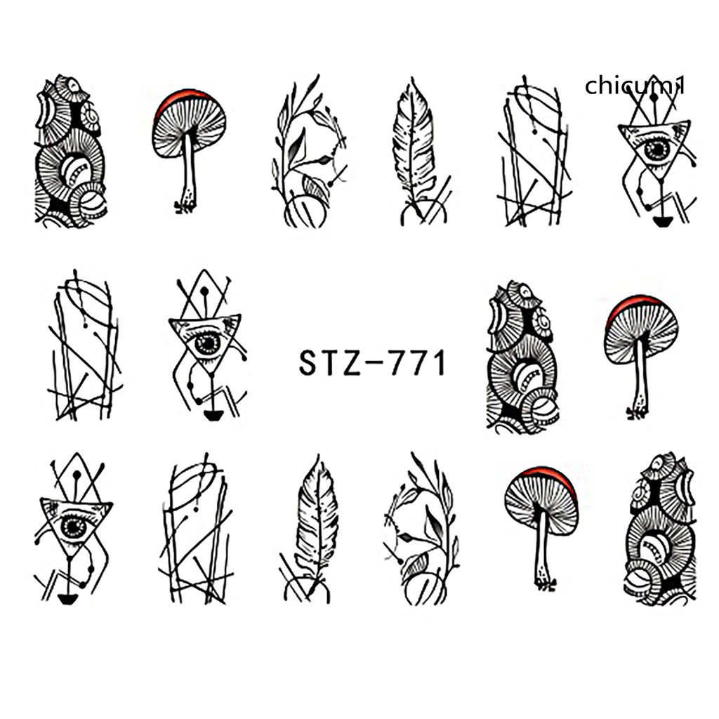 [Hàng mới về] Miếng dán trang trí móng tay màu đen đơn giản thời trang DIY