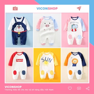 Bộ Áo Liền Quần Áo Trẻ Em Sơ Sinh Dài Tay Chất Cotton Body Cho Bé Trai Bé Gái [BDD16]