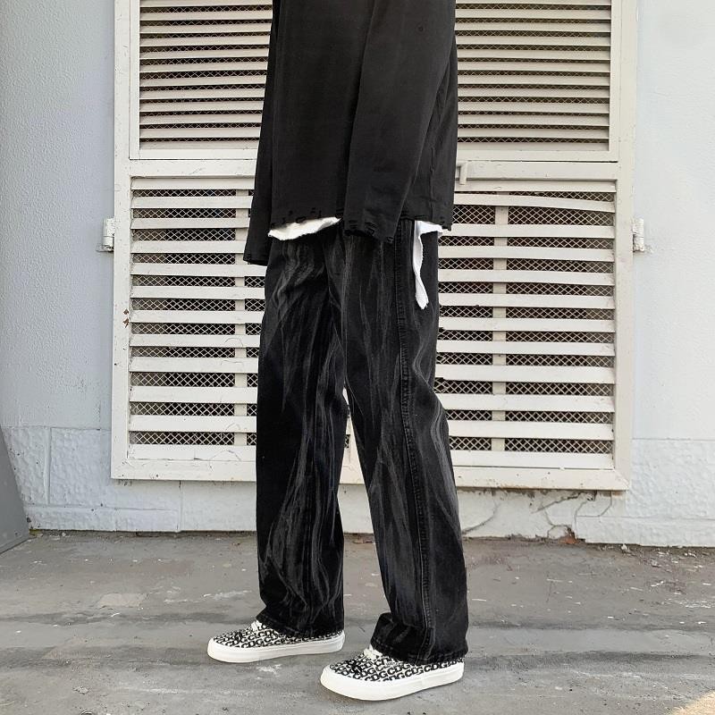 Men jeans Wide Leg denim pant Loose Straight Baggy men's jeans Streetwear Hip Hop casual Skateboard pants S-5XL Neutral trousers Spring and summer fashion jeans men's straight tube fashion brand Street hip hop tie dye loose drop feeling wide leg pants men