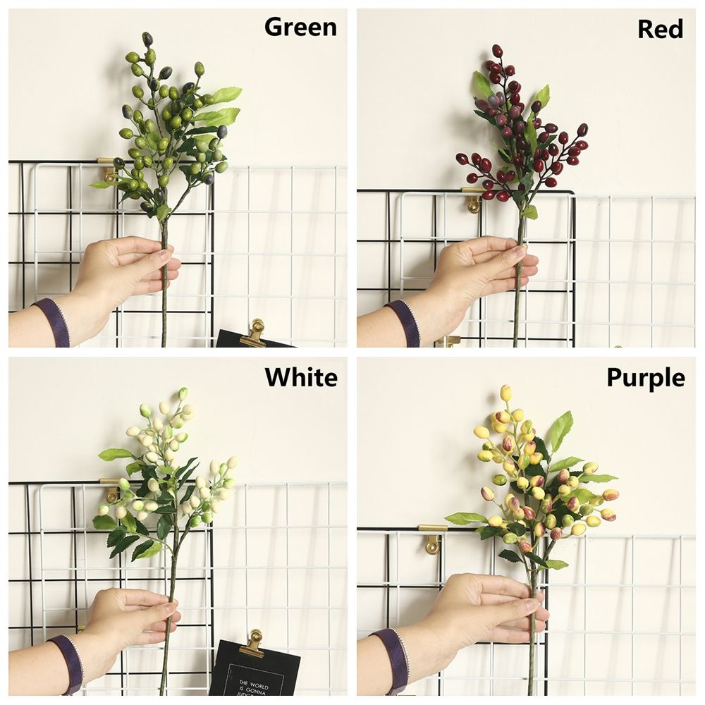 Nhánh Quả Mọng Nhân Tạo Độc Đáo Trang Trí Tiệc Cưới/ Phông Nền Chụp Ảnh DIY|Cây Giả Nhiều Màu Trang Trí Nhà Cửa