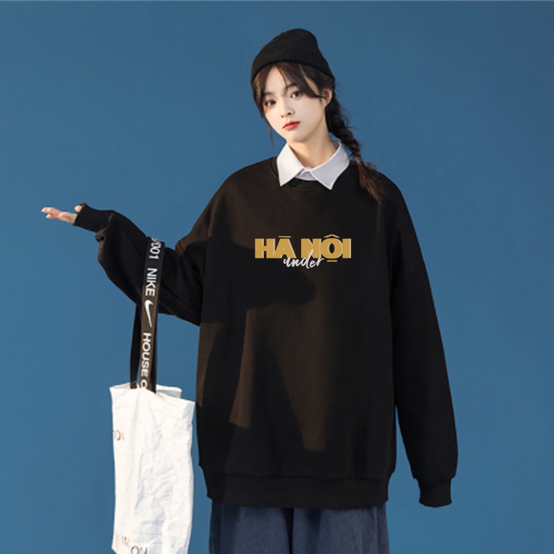 Áo sweater nam nữ unisex form rộng đôi len nỉ ngoại local brand đẹp cặp đôi ulzzang hàn quốc oversize dày mịn HANOI