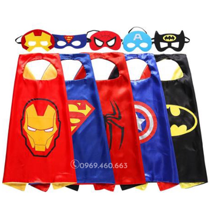 ✅Choàng Halloween: Người Nhện, Người Dơi, Siêu Nhân, Đội Trưởng Mỹ, Người Sắt. Đồ Chơi Hóa Trang Siêu Nhân Cho Bé Trai
