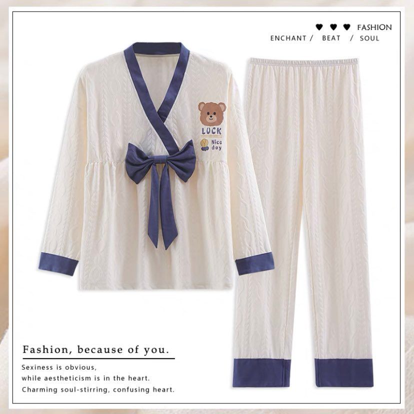 Bộ Mặc Nhà Pyjama Cổ Chữ V Phiên Bản Nâng Cấp Mới Nhất