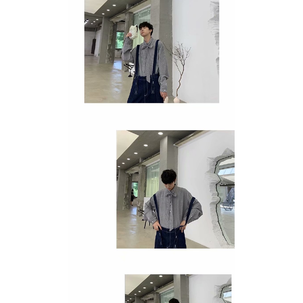 Áo sơ mi dài tay thắt nơ năng động thời trang dành cho nam | BigBuy360 - bigbuy360.vn