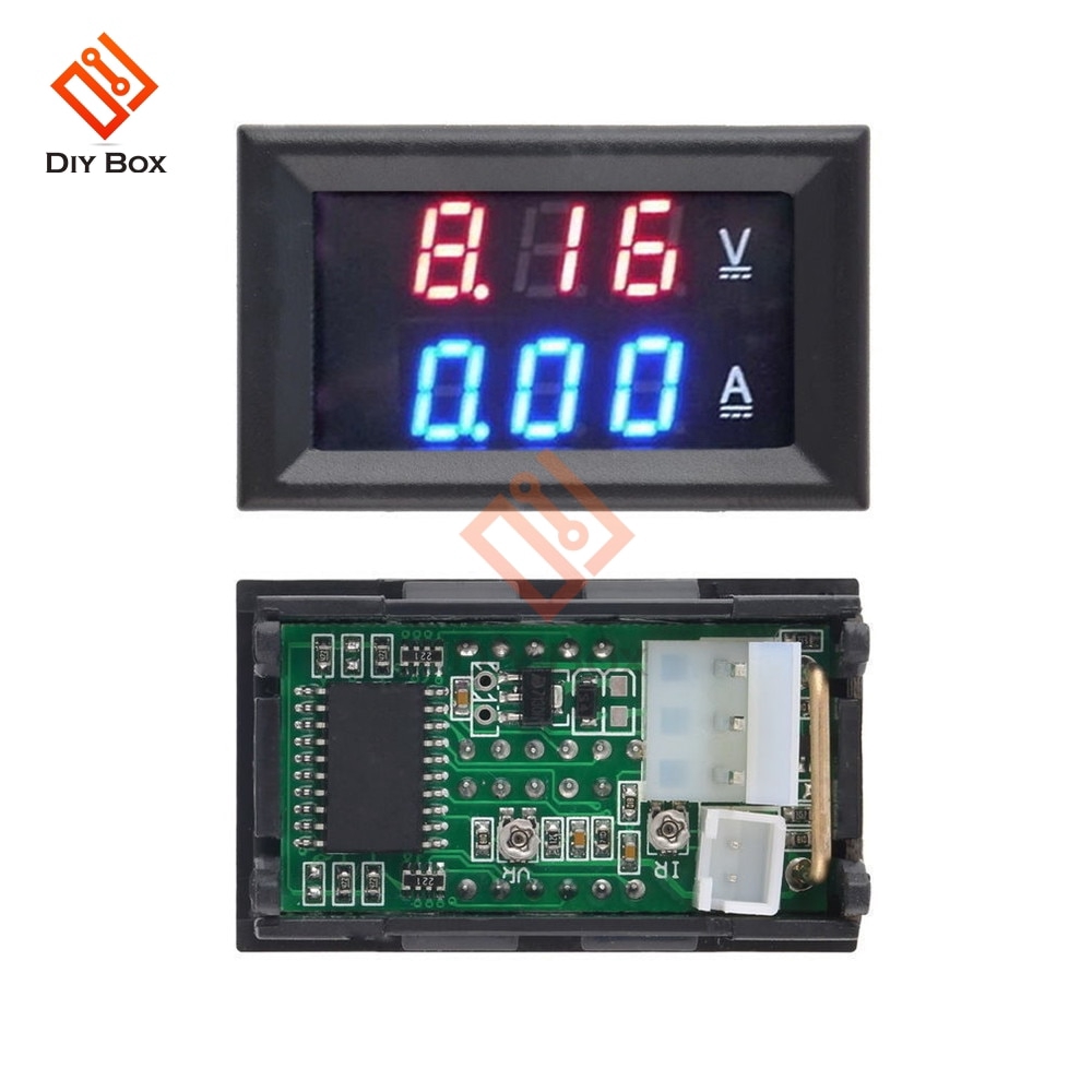 Vôn kế kiêm ampe kế kỹ thuật số mini màn hình LED có dây 0.56" DC 100V 10A